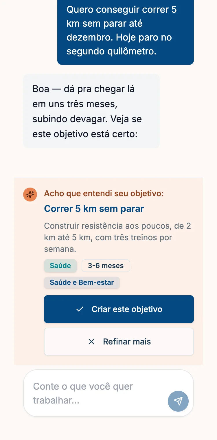 Conte seu objetivo