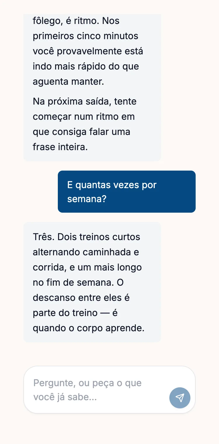 Converse a cada passo